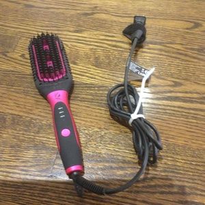 Hair brush straightener
